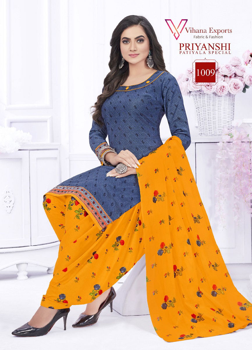 Vihana Priyanshi Patiyala Printed Cotton Dress Material
